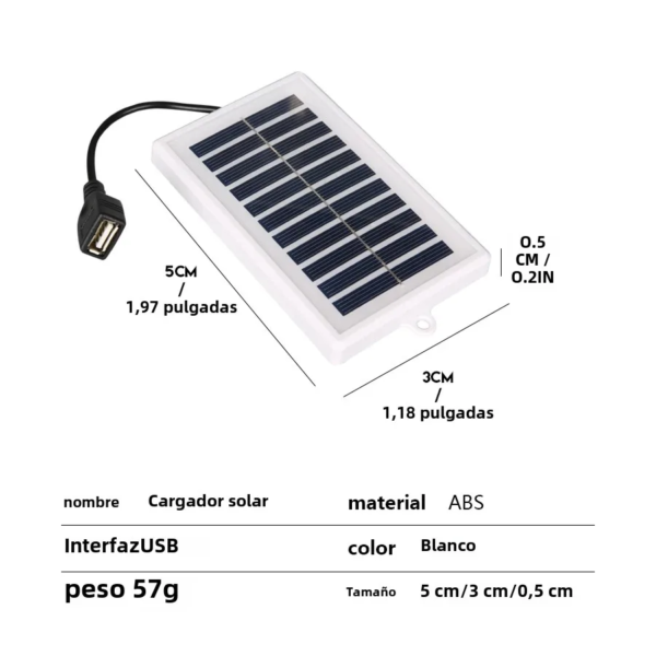 Cargador Solar portátil, salida USB para uso en exteriores, para viajes y Camping, linterna, carga de ventilador, 1 ud. - Image 6
