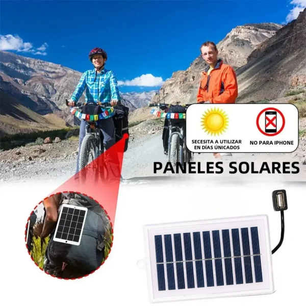 Cargador Solar portátil, salida USB para uso en exteriores, para viajes y Camping, linterna, carga de ventilador, 1 ud. - Image 2