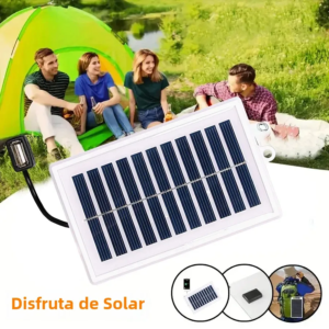 Cargador Solar portátil, salida USB para uso en exteriores, para viajes y Camping, linterna, carga de ventilador, 1 ud.
