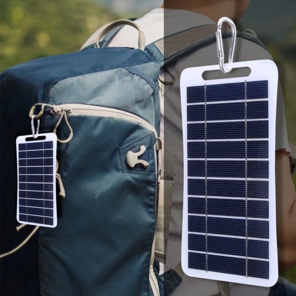 Panel de célula Solar de 2W y 5V, cargador de batería USB, Panel de energía de emergencia, Banco de energía de teléfono impermeable para acampar, mochilero y senderismo - Image 2