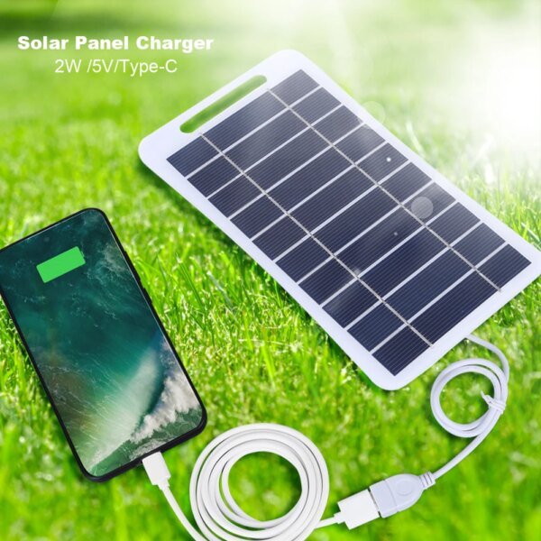 Panel de célula Solar de 2W y 5V, cargador de batería USB, Panel de energía de emergencia, Banco de energía de teléfono impermeable para acampar, mochilero y senderismo - Image 5