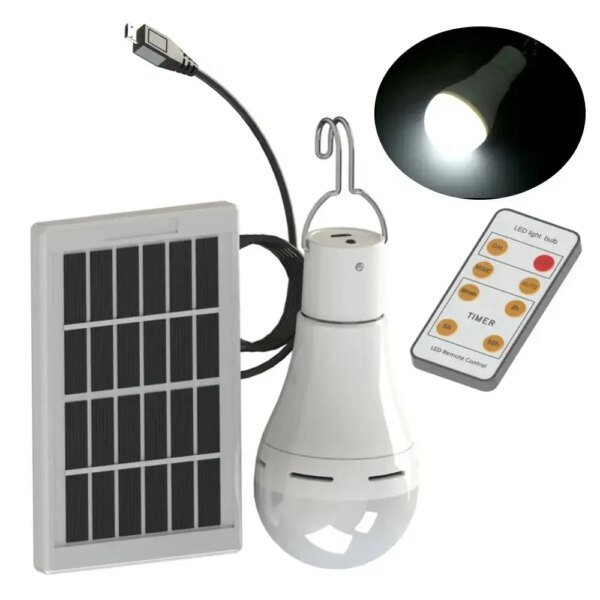 Lámpara alimentada por energía Solar, bombilla Led portátil, 5 modos, 20COB, luz de ahorro de energía para tienda de campaña al aire libre, luces de emergencia para pesca nocturna