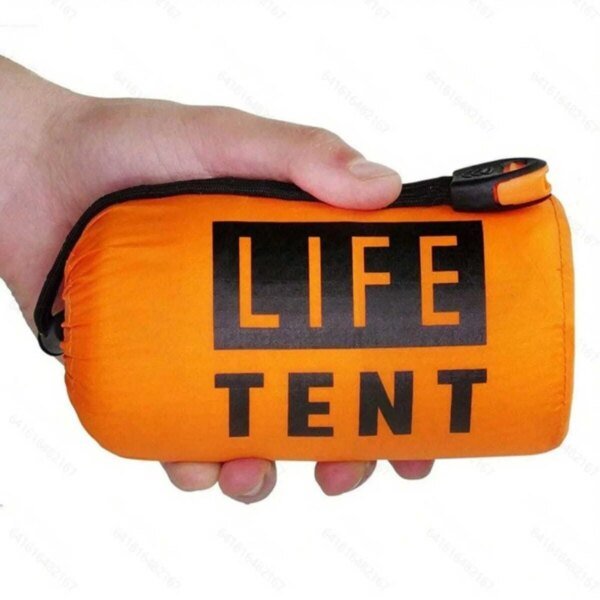 Kit de tienda de supervivencia Bivy para 2 personas, refugio de emergencia, tienda de campaña de tubo Mylar, saco de dormir impermeable para exteriores, manta térmica SOS reutilizable - Image 2