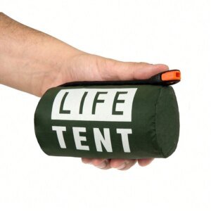 Kit de tienda de supervivencia Bivy para 2 personas, refugio de emergencia, tienda de campaña de tubo Mylar, saco de dormir impermeable para exteriores, manta térmica SOS reutilizable