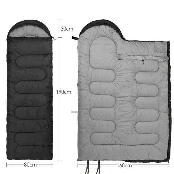 Saco de dormir para acampar, ligero, 4 estaciones, sobre cálido, mochilero, momia al aire libre, saco de dormir de invierno de algodón - Image 6