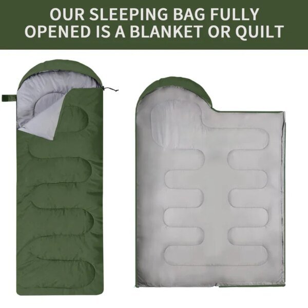 Saco de dormir para acampar, ultraligero, impermeable, sobre cálido para 4 estaciones, sacos de dormir para mochilero, para viajes al aire libre y senderismo - Image 2
