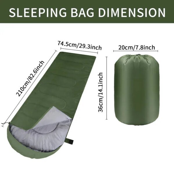 Saco de dormir para acampar, ultraligero, impermeable, sobre cálido para 4 estaciones, sacos de dormir para mochilero, para viajes al aire libre y senderismo - Image 3