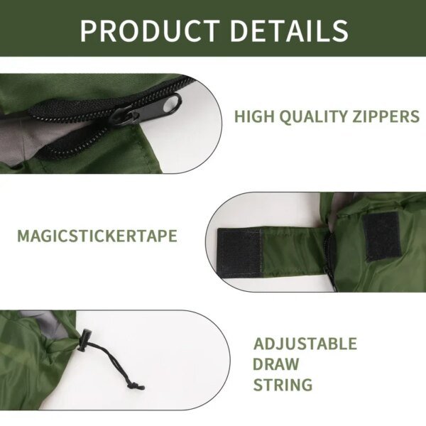 Saco de dormir para acampar, ultraligero, impermeable, sobre cálido para 4 estaciones, sacos de dormir para mochilero, para viajes al aire libre y senderismo - Image 5