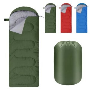 Saco de dormir para acampar, ultraligero, impermeable, sobre cálido para 4 estaciones, sacos de dormir para mochilero, para viajes al aire libre y senderismo