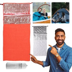 Saco de dormir ultraligero impermeable, saco de dormir individual para mantener el calor, saco de dormir de emergencia, equipo de supervivencia al aire libre