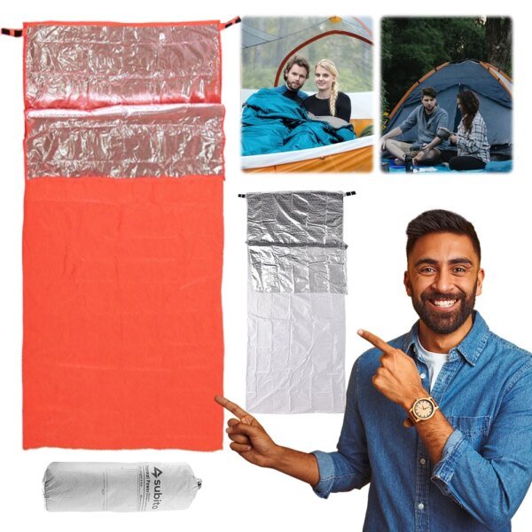 Saco de dormir ultraligero impermeable, saco de dormir individual para mantener el calor, saco de dormir de emergencia, equipo de supervivencia al aire libre