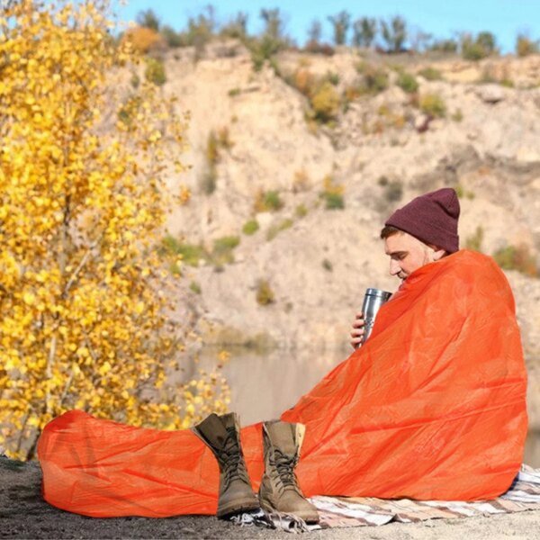 Saco de dormir ultraligero impermeable, saco de dormir individual para mantener el calor, saco de dormir de emergencia, equipo de supervivencia al aire libre - Image 4